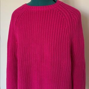 Lauren Ralph Lauren 100% Cotton Raglan Knit Pullover Crewneck Sweater in Pink XL